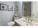 Bathroom with a glass enclosed shower and marble countertops at 1346/48 Pelican Watch, Seabrook Island, SC 29455