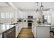 Modern kitchen with white cabinets, granite countertops, and stainless steel appliances at 2014 Barn Swallow Rd, Summerville, SC 29483