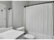Bathroom featuring a vanity, toilet, large mirror, and shower with a white curtain at 2320 Chadbury Ln, Mount Pleasant, SC 29466