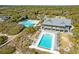 Expansive aerial view of pool, lounge area, and nearby clubhouse at 31 Berkshire Hall, Kiawah Island, SC 29455