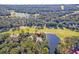 Exceptional aerial view showcases the property's proximity to the golf course and beautiful lagoon at 31 Berkshire Hall, Kiawah Island, SC 29455