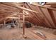 Unfinished attic space with exposed rafters, plywood flooring, and ductwork at 31 Berkshire Hall, Kiawah Island, SC 29455