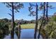 Scenic backyard views of a community golf course and pond; lush landscaping offers a peaceful setting and creates privacy at 31 Berkshire Hall, Kiawah Island, SC 29455