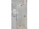 A clean, glass-enclosed shower with a pebble floor and white subway tile at 3699 Goodwater St, Mount Pleasant, SC 29466