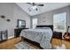 Spacious main bedroom with vaulted ceiling, hard wood floors and ample natural light at 5420 Percival Ln, North Charleston, SC 29420