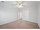 Neutral bedroom with view to hallway and ceiling fan at 625 Sienna Way, Summerville, SC 29486