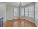 Bright breakfast nook with hardwood floors and large windows that flood the room with natural light at 659 Hamlet Cir, Goose Creek, SC 29445