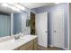 Bright bathroom featuring a large vanity with a sink, a mirror, and light-blue painted walls at 700 Daniel Ellis Dr # 5302, Charleston, SC 29412