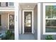 Attractive front door with glass, flanked by white pillars and green shrubbery at 808 Alma Square Dr, Moncks Corner, SC 29461