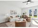 Comfortable living room featuring a white sofa, stylish accent chairs, and a view to the outdoors at 808 Alma Square Dr, Moncks Corner, SC 29461