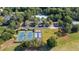 Aerial view of the community tennis courts, pickleball court, parking, and pool at 8615 Arthur Hills Cir, North Charleston, SC 29420
