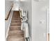 Carpeted staircase with a stair lift for easy access to the upper level at 113 Hartley Hall Ct, Summerville, SC 29485