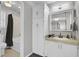 Bright bathroom with a tub, shower, mirror, vanity, and plenty of storage at 1205 Scotch Pine Ln, Ladson, SC 29456