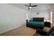 Bedroom featuring a ceiling fan, neutral carpeting, and a wooden bed frame at 122 Rockingham Way, Moncks Corner, SC 29461