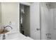 Modern bathroom featuring a vanity with a sink and walk-in shower at 1520 Wakendaw Rd, Mount Pleasant, SC 29464