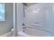 White tub-shower combination with updated fixtures, bright and clean look at 1556 Larry St, North Charleston, SC 29405