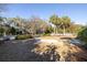 Serene backyard features manicured lawn, stone walkway, mature trees, and a tranquil seating area beneath shady trees at 184 Scott St, Daniel Island, SC 29492