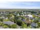 An aerial view of a neighborhood boasting beautiful homes surrounding a scenic pond with lush greenery at 2664 Magnolia Woods Dr, Mount Pleasant, SC 29464