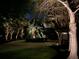 Charming home exterior featuring well-lit landscape, mature trees, and circular driveway at 2664 Magnolia Woods Dr, Mount Pleasant, SC 29464