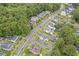 Expansive aerial shot of a lush neighborhood, highlighting the canopy of trees and manicured streets at 2876 Rivertowne Pkwy, Mount Pleasant, SC 29466