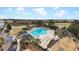Overhead view of stunning community pool and recreation area with spacious deck and lounge chairs at 2876 Rivertowne Pkwy, Mount Pleasant, SC 29466