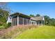 Screened porch of charming home with lush green lawn and mature landscaping at 4105 Gnarled Oaks Ln, Johns Island, SC 29455