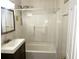 Classic bathroom features a clean white tub/shower combo and functional vanity sink at 5056 Butler St, North Charleston, SC 29406