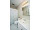 A standard bathroom with a shower/tub combo and a white single sink vanity and mirrored medicine cabinet at 607 Saint Charles Ct, Charleston, SC 29407