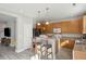 Bright kitchen features bar seating at the island and efficient stainless steel appliances at 8816 Kellum Dr, North Charleston, SC 29420