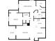 An overhead floor plan showing layout of a living room, bedroom, kitchen, primary bedroom, dining area and balconies at 1300 Park West Blvd # 420, Mount Pleasant, SC 29466