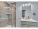 Modern bathroom with a glass-enclosed shower and sleek vanity, providing a clean and stylish space at 2322 Watchtower Ln, Charleston, SC 29414
