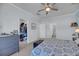 Spacious main bedroom with a walk-in closet and blue accent wall at 2322 Watchtower Ln, Charleston, SC 29414