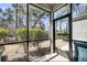 Enclosed porch provides an airy and comfortable space with views of the surrounding trees and greenery at 2322 Watchtower Ln, Charleston, SC 29414