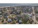 An aerial view shows a residential neighborhood near the coast at 2710 Laroche St, Edisto Beach, SC 29438