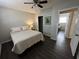 Bedroom featuring ceiling fan, closet, and doorway at 4451 Donwood Dr, Ladson, SC 29456