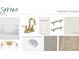 Bathroom features a gold faucet, white tub, white vanity, and luxury vinyl flooring at 5206 Cottage Lndg Dr, Summerville, SC 29485