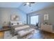 Charming bedroom with a ceiling fan, vaulted ceiling, and a large window for plenty of natural light at 546 Tayrn Dr, Charleston, SC 29492