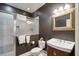 Modern bathroom featuring a glass-enclosed shower and stylish vanity at 935 Royall Ave, Mount Pleasant, SC 29464