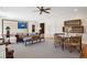Cozy living room with a leather sofa, patterned rug, and unique decor at 935 Royall Ave, Mount Pleasant, SC 29464