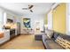 Open-concept living area with modern kitchen, seating, and an inviting ambiance at 1 Percy St, Charleston, SC 29403