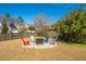 Backyard firepit surrounded by colorful Adirondack chairs, perfect for gatherings at 101 Back Creek Ct, Summerville, SC 29485
