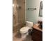 Cozy bathroom featuring walk-in shower, toilet, and vanity with granite countertop at 104 Legend Oaks Way, Summerville, SC 29485