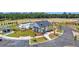 An aerial view of community pool, clubhouse, bicycle storage and parking areas at 121 Grange Cir, Summerville, SC 29486
