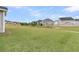 Spacious backyard with a well-maintained lawn and partial view of adjacent houses at 121 Grange Cir, Summerville, SC 29486