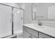 Bathroom featuring tile surround shower, quartz vanity and modern fixtures at 121 Grange Cir, Summerville, SC 29486