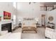 Cozy living room with a fireplace, wood floors, and stylish decor at 123 Lakelyn Rd, Moncks Corner, SC 29461