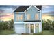 Charming two-story home with light blue siding and white trim, nestled in a landscaped yard at 127 Lilac Grove Way, Summerville, SC 29486
