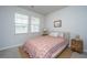 Bedroom featuring carpet, two windows with blinds, bed and side table at 143 Oyster Tide Ave, Summerville, SC 29485