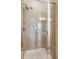 Modern shower with a glass door, tiled walls, and rainfall shower head for a spa-like experience at 145 Pier View St # 316, Charleston, SC 29492