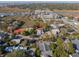 Charming neighborhood aerial view features mature trees and close proximity to stores and water at 221 Church St, Mount Pleasant, SC 29464